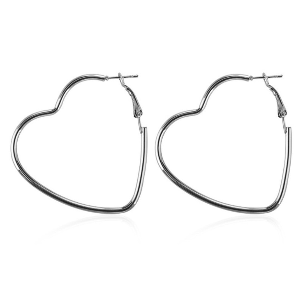 💛✨3 for$23💛NWT Silver Heart Hoops✨💛